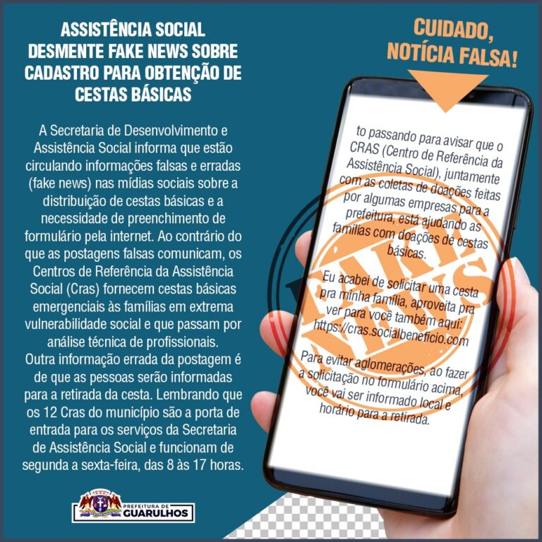Assistência Social desmente informação sobre cadastro para obtenção de cestas básicas