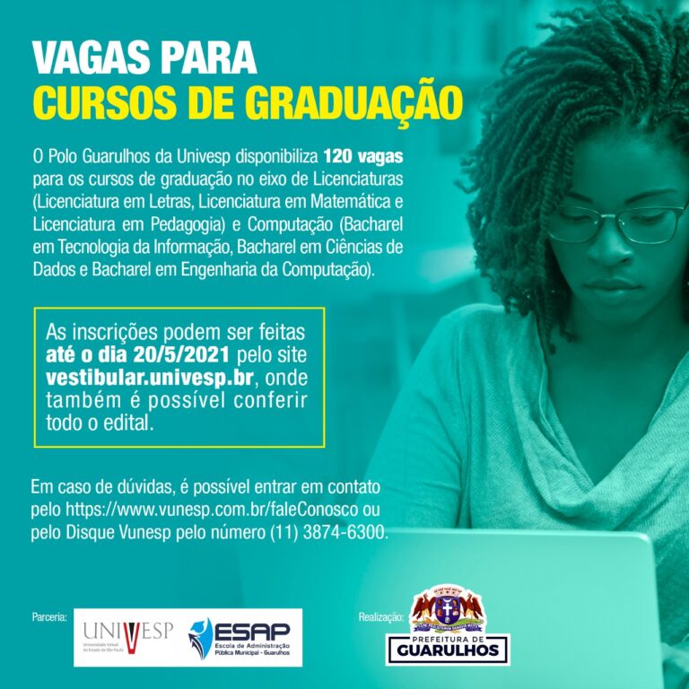 Univesp e Prefeitura abrem inscrições para cursos de graduação