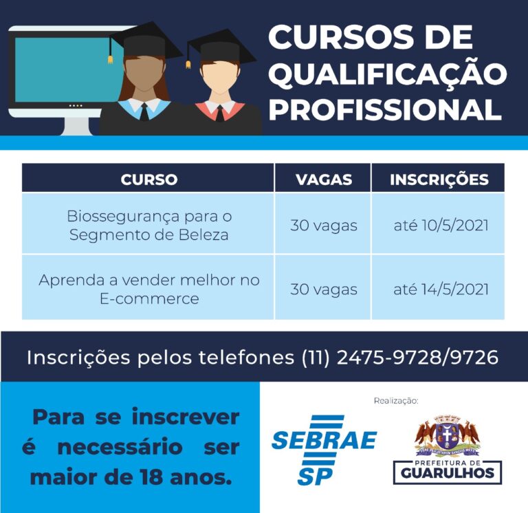 Prefeitura abre mais 60 vagas em cursos profissionalizantes em parceria com o Sebrae