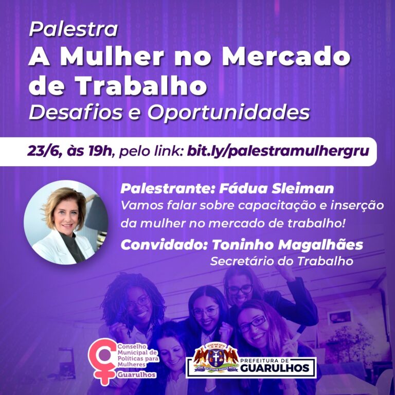 Palestra abordará atuação da mulher no mercado de trabalho nesta quarta-feira