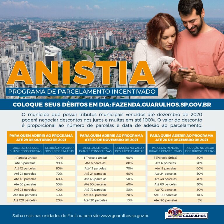 Prefeitura libera adesão à anistia de juros e multas pela internet