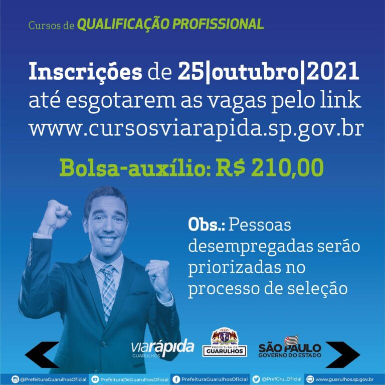 Prefeitura abre inscrições para 120 vagas em cursos profissionalizantes