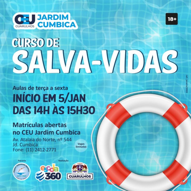 Inscrições para curso de salva-vidas no CEU Cumbica estão abertas até o dia 5 de janeiro