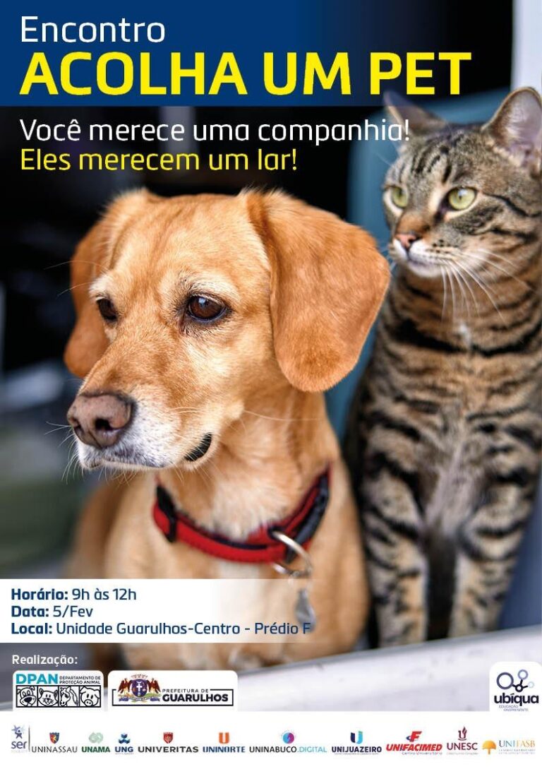 Evento de adoção de pets movimenta a Universidade Guarulhos neste sábado