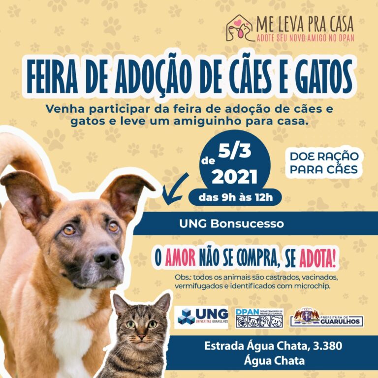 Evento de adoção de pets movimenta a unidade Bonsucesso da UNG no sábado