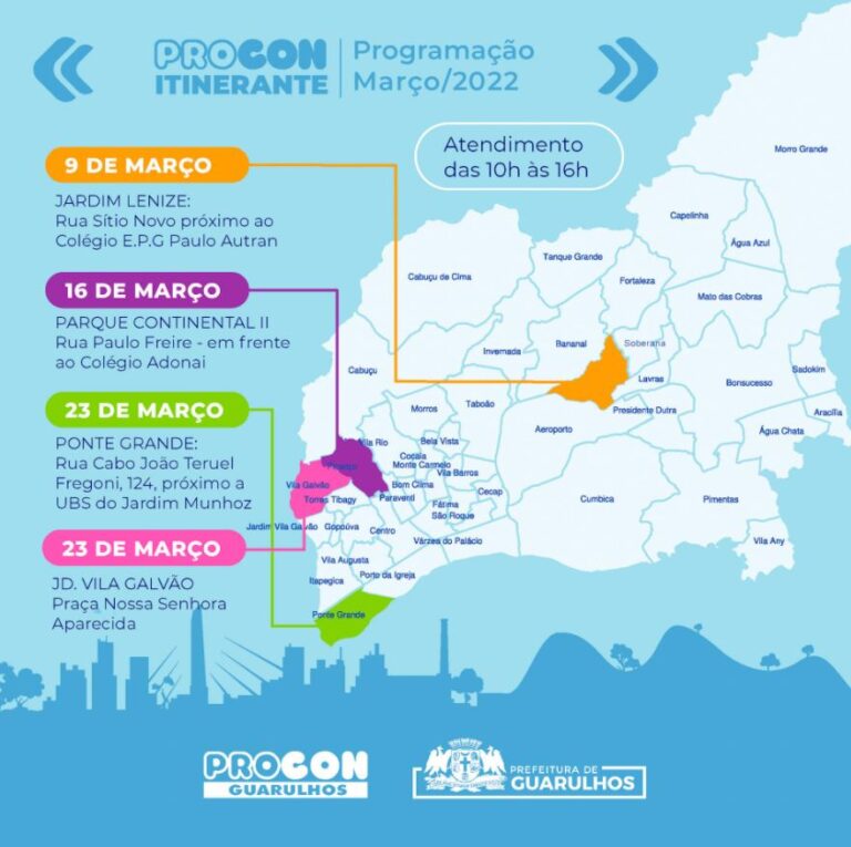 Procon Itinerante atenderá em 4 bairros em março