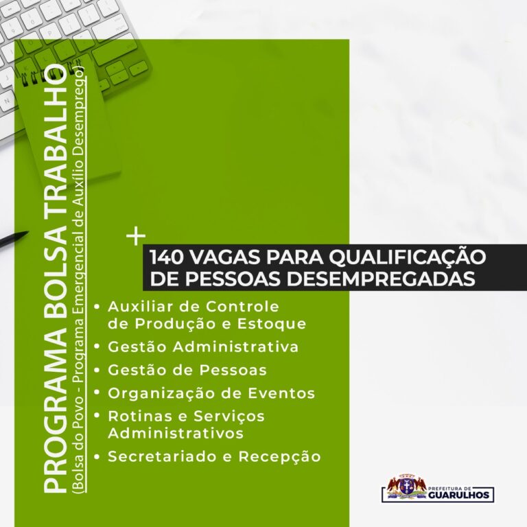 Inscrições para o Programa Bolsa Trabalho terminam nesta terça-feira