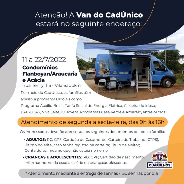 Vila Nova Bonsucesso receberá a Van do CadÚnico a partir da próxima semana