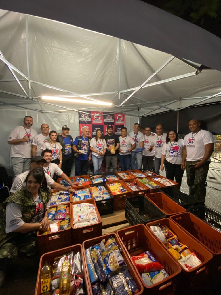 Fundo Social de Guarulhos recebe 8 toneladas de alimentos do Falcões Moto Clube
