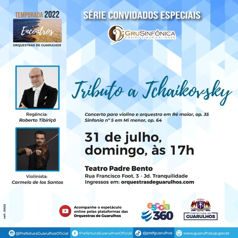 Gru Sinfônica apresenta obras clássicas de Tchaikovsky no Teatro Padre Bento