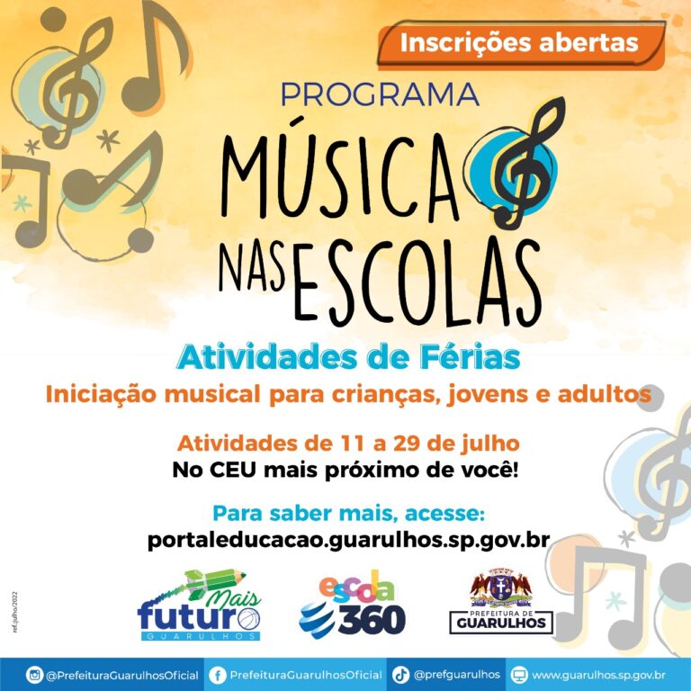 Programa Música nas Escolas promove atividades para crianças, jovens e adultos nas férias