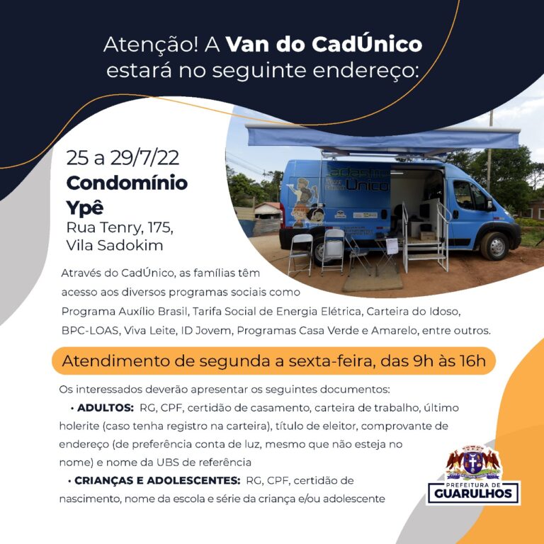 Van do CadÚnico atende na Vila Sadokim na próxima semana