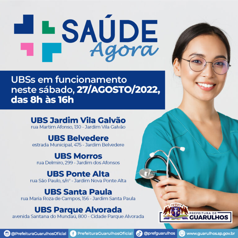 Seis UBS abrem neste sábado pelo programa Saúde Agora