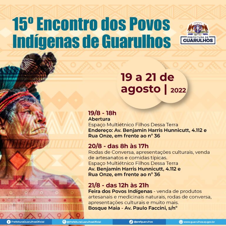 Guarulhos promove o 15º Encontro dos Povos Indígenas a partir do dia 19