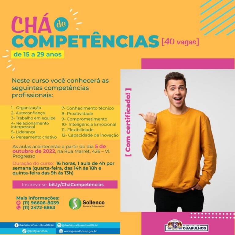 Prefeitura recebe inscrições de jovens para curso gratuito sobre competências profissionais