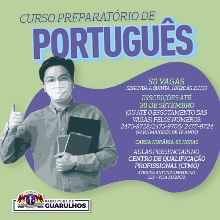 Inscrições para curso de português gratuito terminam na próxima sexta-feira