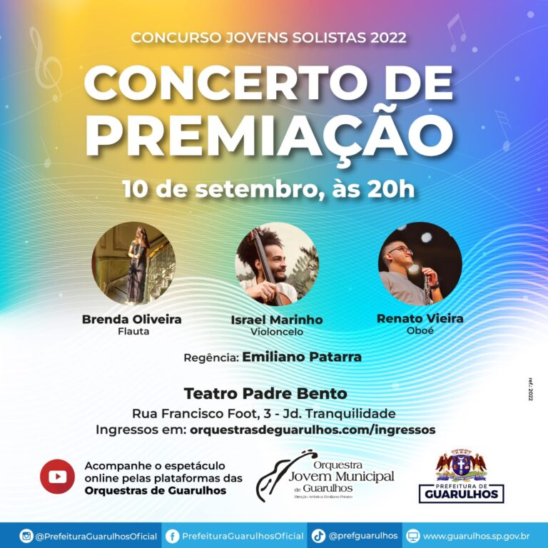 Concerto de premiação do concurso jovens solistas destaca instrumentistas de sopro e corda