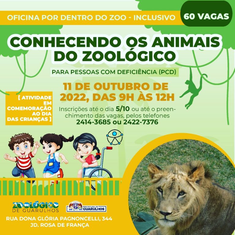 Oficina no Zoológico de Guarulhos para pessoas com deficiência tem inscrições abertas