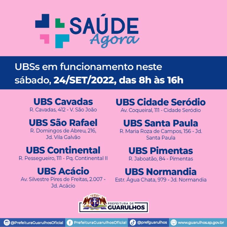 Último sábado do mês tem oito UBS abertas pelo programa Saúde Agora