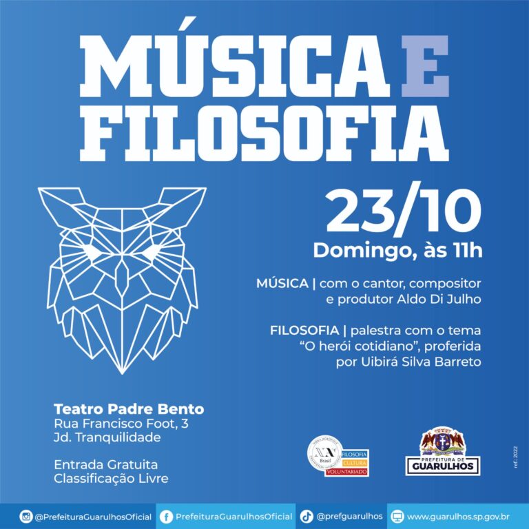 Teatro Padre Bento oferece manhã com música e filosofia no próximo domingo