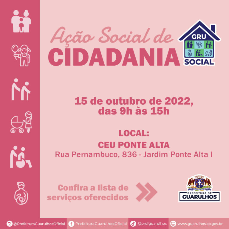 Ação Social deste sábado muda do Cras para o CEU Ponte Alta
