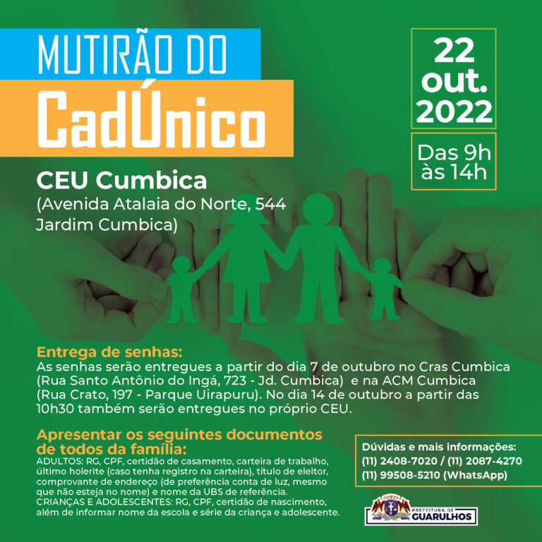 CEU Cumbica recebe mutirão do CadÚnico no dia 22