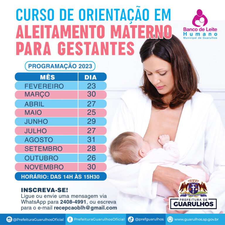 Banco de Leite abre inscrições para o curso de orientação em aleitamento materno para gestantes