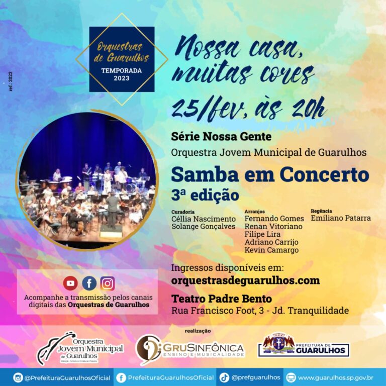 Orquestra Jovem de Guarulhos estreia temporada 2023 com o espetáculo Samba em Concerto