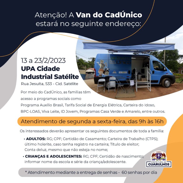 Van do CadÚnico começa a atender na UPA Cumbica na próxima segunda-feira