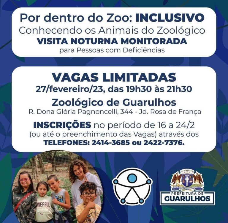 Visita noturna monitorada ao zoo para pessoas com deficiência