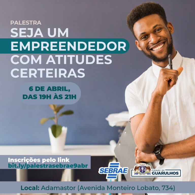 Palestra sobre empreendedorismo ainda tem vagas disponíveis em Guarulhos