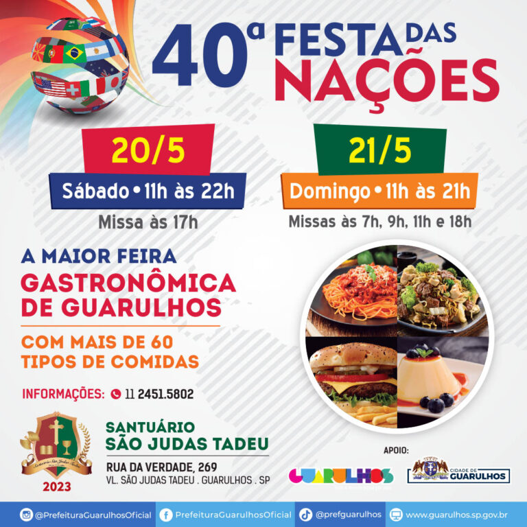 Guarulhos recebe a 40ª edição da Festa das Nações nos dias 20 e 21 de maio