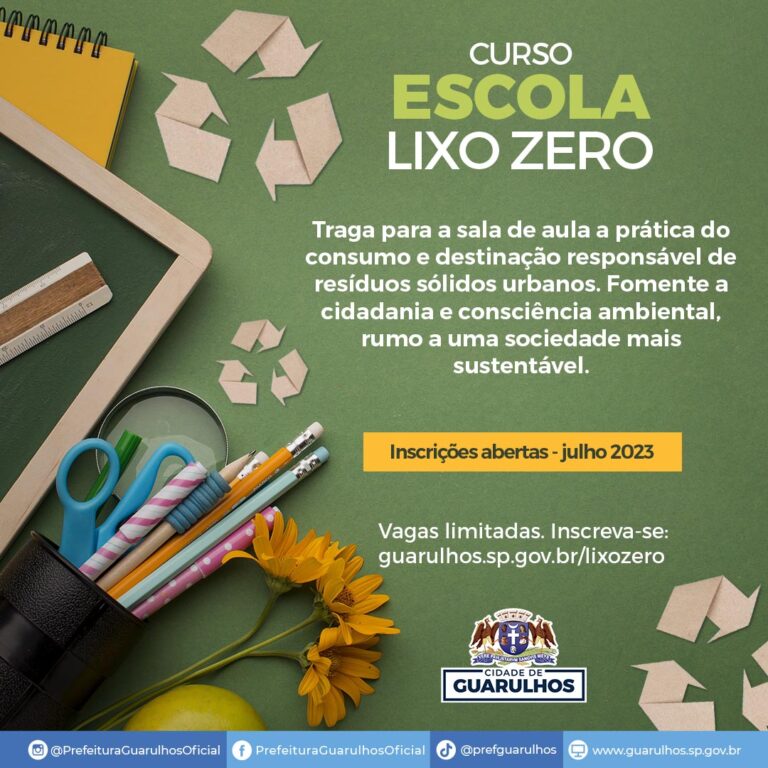 Curso gratuito da Escola Lixo Zero abre inscrições para as turmas de julho