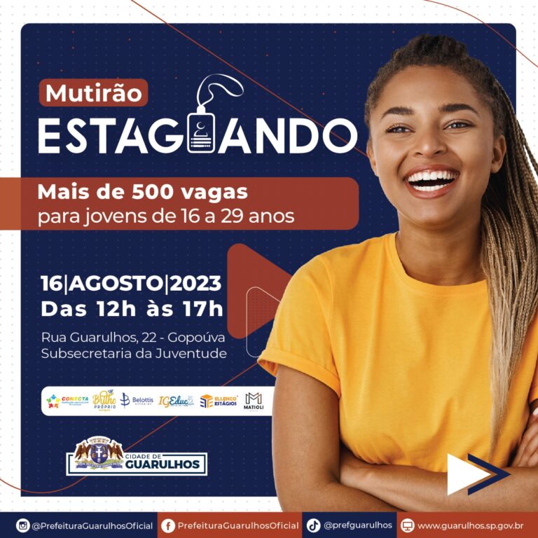Mutirão Estagiando oferece 500 vagas em diversas áreas a jovens de 16 a 29 anos