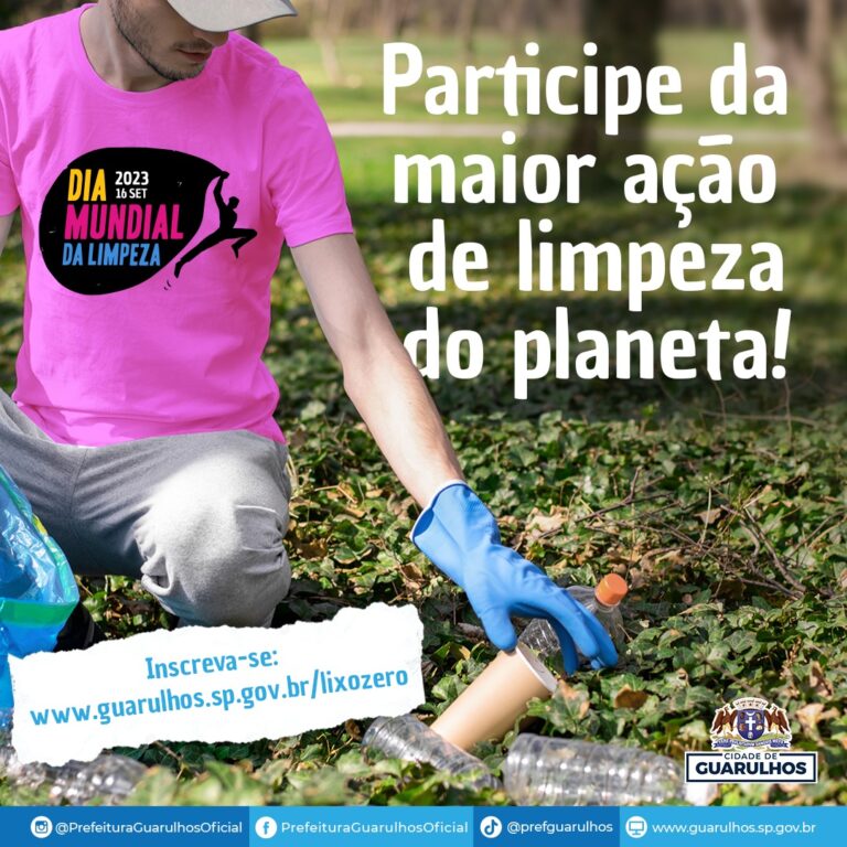 Guarulhos abre inscrições para participação voluntária no Dia Mundial da Limpeza