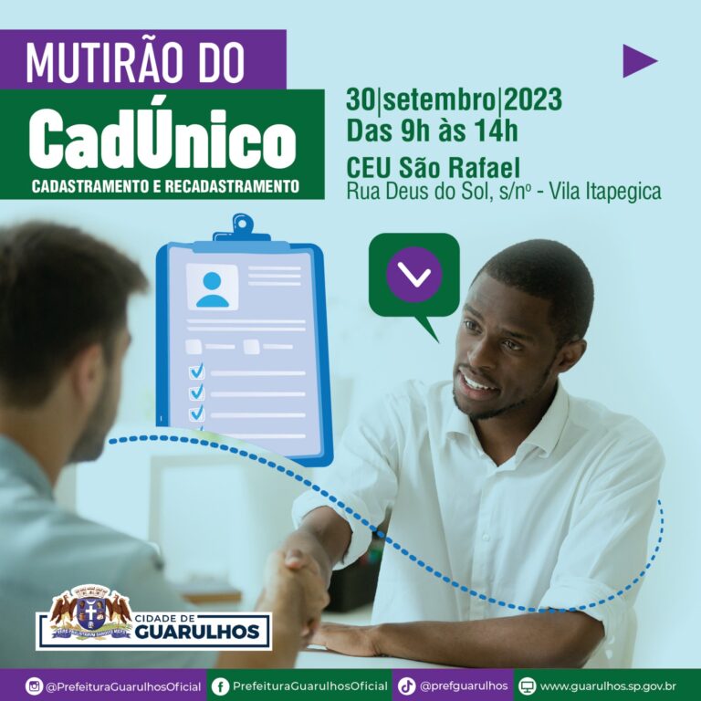 CEU São Rafael recebe o Mutirão do CadÚnico no dia 30 de setembro