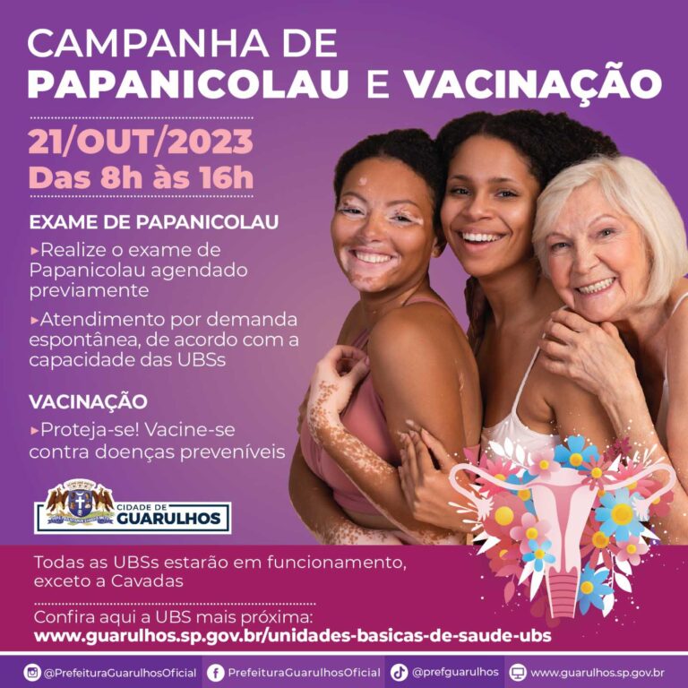 UBS abrem no sábado para as campanhas de Papanicolau, vacinação e Saúde Agora