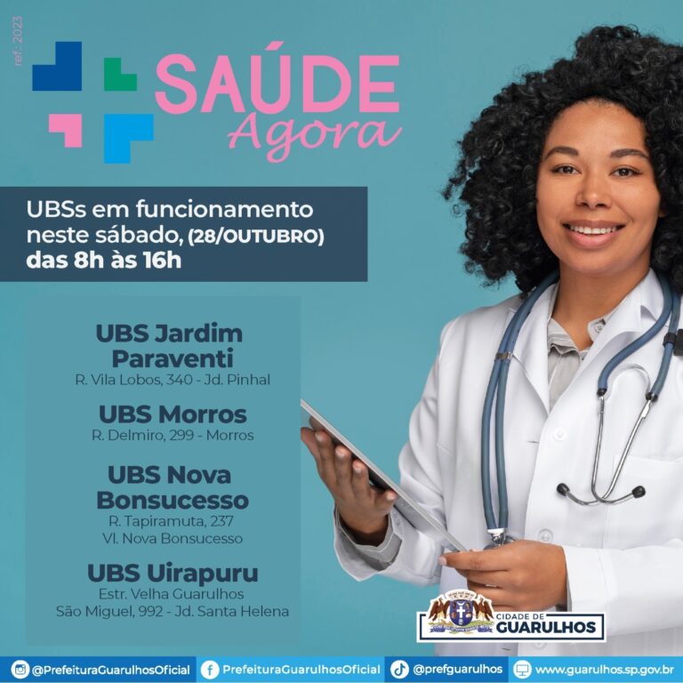 Guarulhos abre quatro UBS pelo programa Saúde Agora neste sábado
