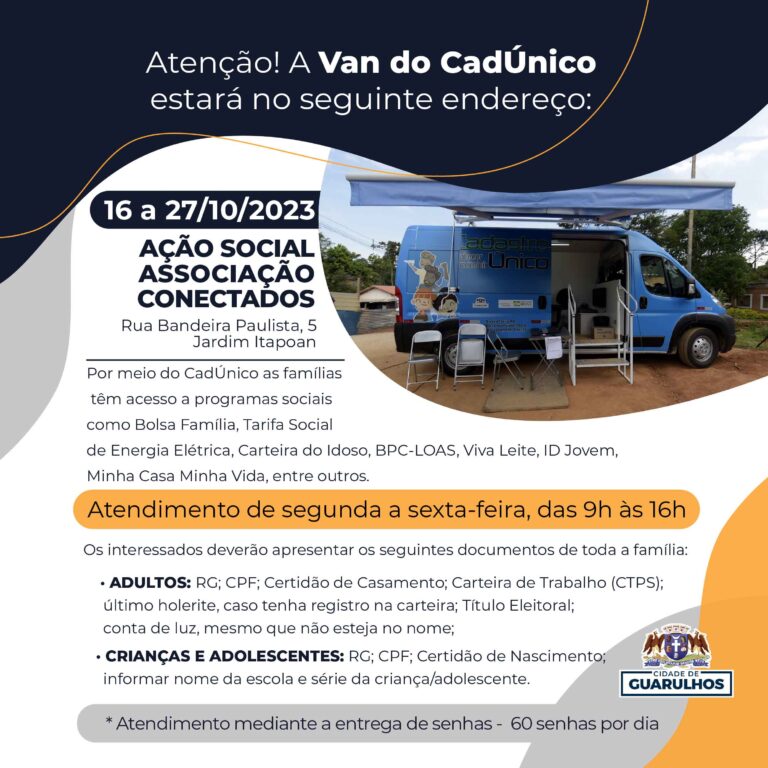 Van do CadÚnico leva acesso a programas sociais à Vila Itapoan até o dia 27