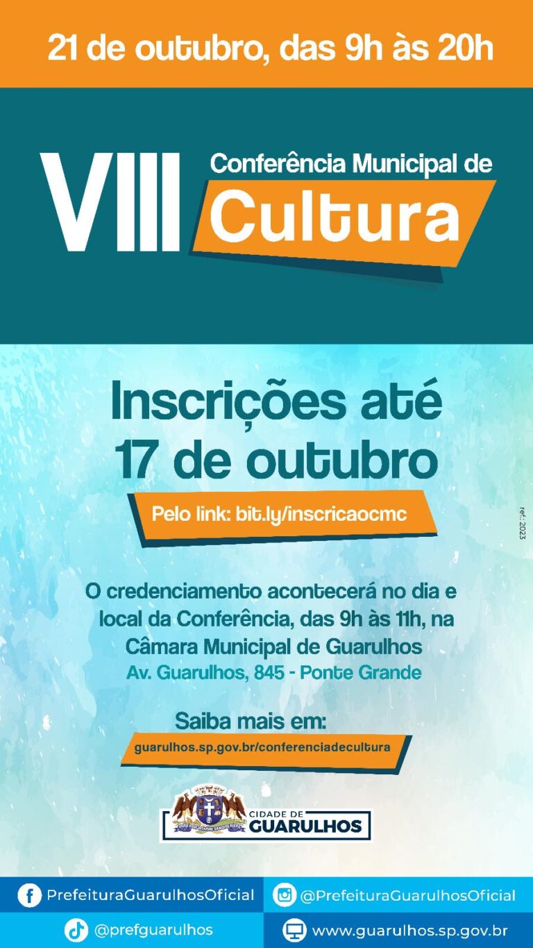 VIII Conferência de Cultura de Guarulhos acontecerá no próximo dia 21