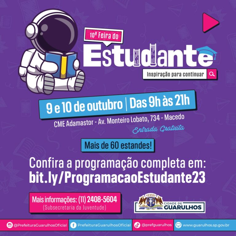 10ª Feira do Estudante de Guarulhos começa na segunda-feira com diversas atrações