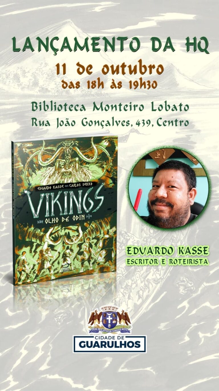 Biblioteca Monteiro Lobato recebe lançamento de HQ sobre a saga dos vikings