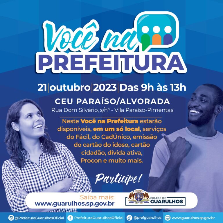 Você na Prefeitura terá encaminhamento a vagas de emprego e a cursos de qualificação profissional