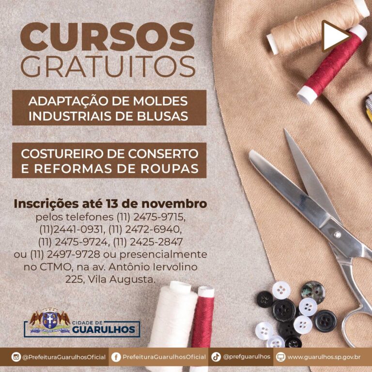 Prefeitura recebe inscrições para cursos de aperfeiçoamento em costura