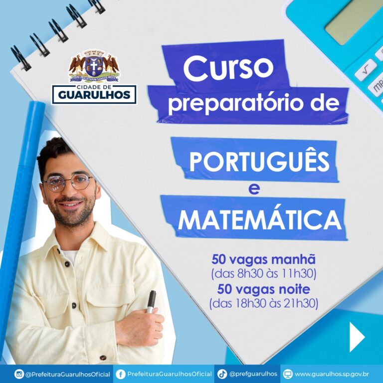 Curso preparatório de português e matemática recebe inscrições até 2 de fevereiro em Guarulhos