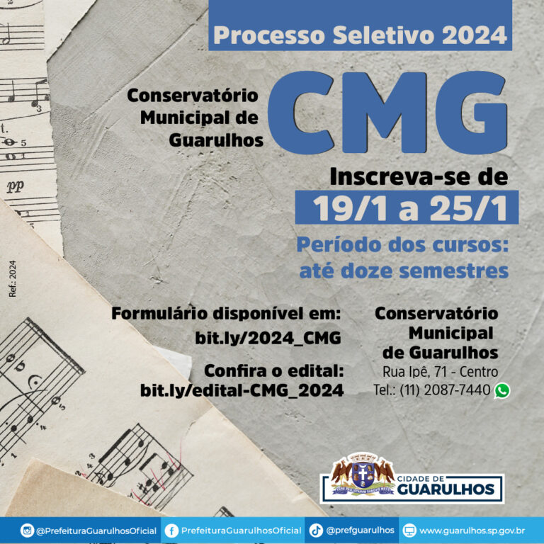 Prefeitura prorroga inscrições para os cursos de música do Conservatório Municipal