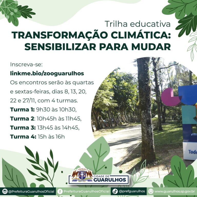 Zoológico promove trilhas educativas sobre Mudanças climáticas