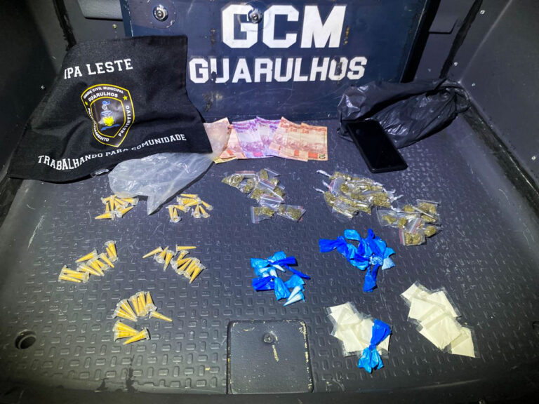Guarda Civil Municipal prende dois homens por tráfico de drogas no Pimentas