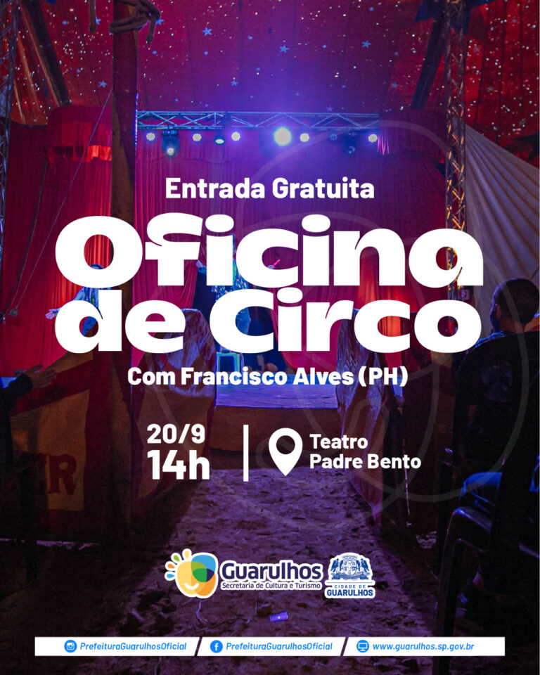 Teatro Padre Bento recebe oficina circense gratuita no próximo sábado