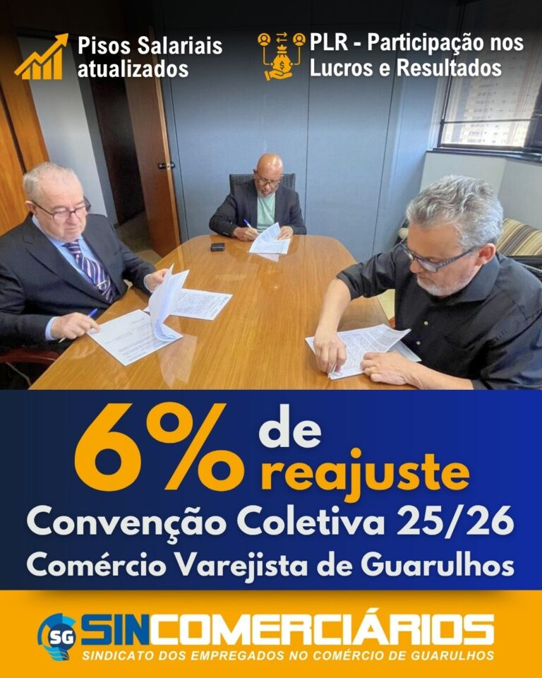 Comerciários do Varejo conquistam 6% de reajuste e novos benefícios